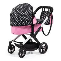 Poppenwagen XEO - zwart/roze - thumbnail