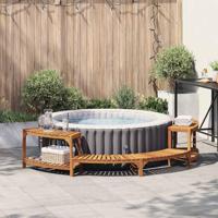VidaXL Hottub omgeving half-rond bruin 272 x 120 x 55,5 cm - thumbnail