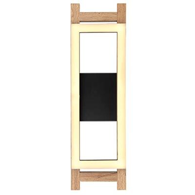 Globo Design wandlampIlla zwart met hout - 67266W