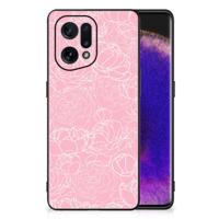 OPPO Find X5 Bloemen Hoesje White Flowers - thumbnail