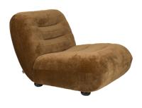 Dutchbone Wyatt fauteuil velours Cognac - thumbnail