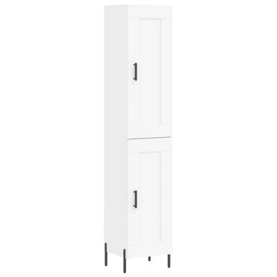 Hoge kast 34,5x34x180 cm bewerkt hout wit