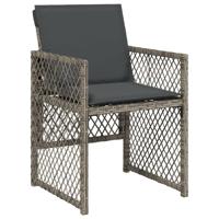 9-delige Tuinset met kussens poly rattan grijs - thumbnail