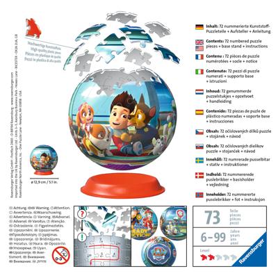 Ravensburger - paw patrol puzzelbal 72st.