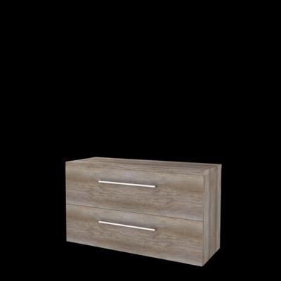 Basic-Line Start 46 Badkamermeubelset - 120 x 46 cm - Met Grepen - 2 Lades - Wastafelblad - Scotch Oak