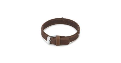 Beeztees buffalo - halsband hond - leer - bruin - 45 cm x 24 mm
