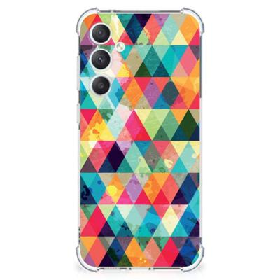 Samsung Galaxy S23 FE Doorzichtige Silicone Hoesje Geruit Samsung Galaxy S23 FE Doorzichtige Silicone Hoesje Geruit