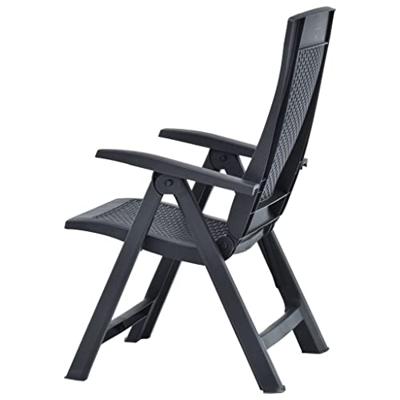 Tuinstoelen 2 st verstelbaar kunststof antracietkleurig