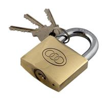 Tricircle Tri-circle hangslot 50mm - messing, 3 sleutels, 50mm beugel, goudkleurig - thumbnail