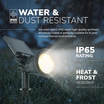 Bend PIR solar prikspot - Bewegingssensor en schemerschakelaar - 3000K warm wit - 2 lichtstanden - 300 lumen - 6-9 uur brandtijd - IP65 waterdicht - thumbnail