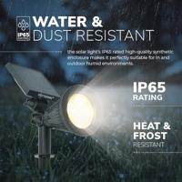 Set van 4 Bend PIR solar prikspots - Bewegingssensor en schemerschakelaar - 3000K warm wit - 2 lichtstanden - 300 lumen - 6-9 uur brandtijd - IP65 waterdicht - thumbnail