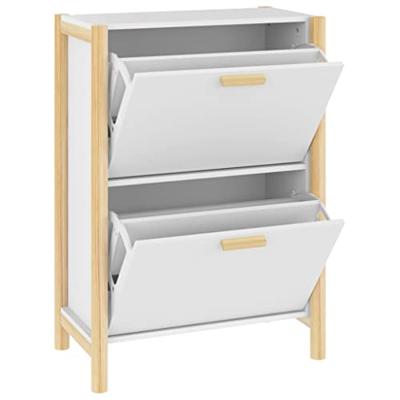 VidaXL Schoenenkast 57,5x33x80 cm bewerkt hout wit