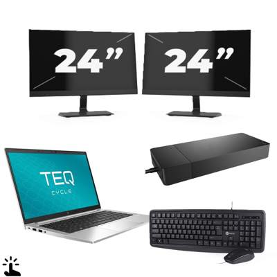 HP EliteBook 840 G7 - Intel Core i7-10e Generatie - 14 inch - Touch - 8GB RAM - 256GB SSD - Windows 11 + 2x 24 inch Monitor HP EliteBook 840 G7 - Intel Core i7-10e Generatie - 14 inch - Touch - 8GB RAM - 256GB SSD - Windows 11 + 2x 24 inch Monitor