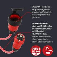 Brennenstuhl Professional Verlengkabel | VQ 1100 | IP44 | 10m | rood | H07BQ-F 3G1,5 - 9161100210 - thumbnail