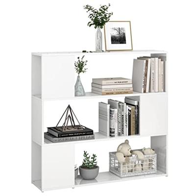 VidaXL Boekenkast/kamerscherm 100x24x94 cm hoogglans wit