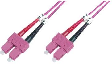 Digitus DK-2522-02-4 Glasvezel Optische vezel Aansluitkabel 2.00 m Violet [1x SC-stekker - 1x SC-stekker] 50/125 µ Multimode OM4