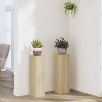 Plantenstandaards 2 st 17x17x60 cm bewerkt hout sonoma eiken - thumbnail