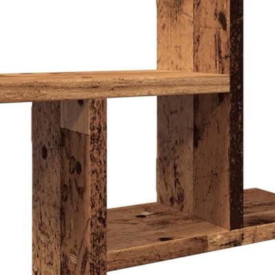 Wandschappen 2 st 38x12x38 cm bewerkt hout oud houtkleurig