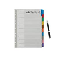 Leitz 4321 Register DIN A4 blanco Karton (dun) Grijs 10 tabbladen 43210000 - thumbnail