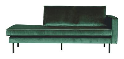 WOOOD Daybed 'Rodeo' Rechts, Velvet, kleur Forest Green