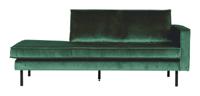 WOOOD Daybed 'Rodeo' Rechts, Velvet, kleur Forest Green - thumbnail