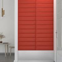 VidaXL Wandpanelen 12 st 1,08 m² 60x15 cm kunstleer rood - thumbnail
