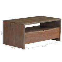 Salontafel met natuurlijke rand 90x50x40 cm acaciahout grijs - thumbnail