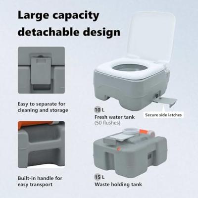 VidaXL Camping toilet grijs en wit 41,5 x 36,5 x 37,5 cm polyetheen
