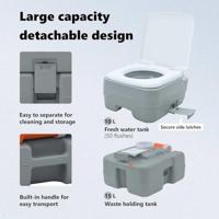 VidaXL Camping toilet grijs en wit 41,5 x 36,5 x 37,5 cm polyetheen - thumbnail