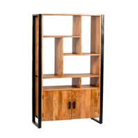 Livingfurn Wandkast 'Nairobi' Mangohout en staal, 180 x 110cm - thumbnail