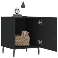Nachtkastje 40x40x50 cm bewerkt hout zwart - thumbnail