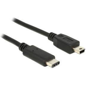 Delock 83335 USB-kabel USB 2.0 USB-mini-B stekker, USB-C stekker 0.50 m Zwart