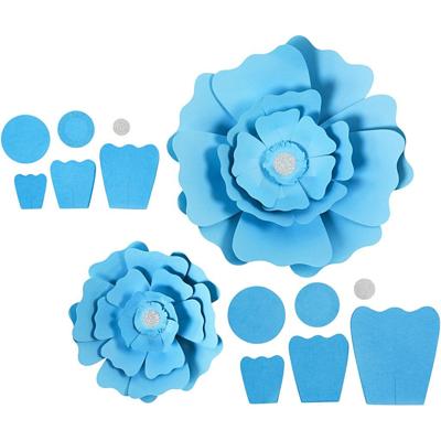 Creativ Company Papieren bloemen, d 15+25 cm, 230 gr, lichtblauw, 2 stuk/ 1 doos