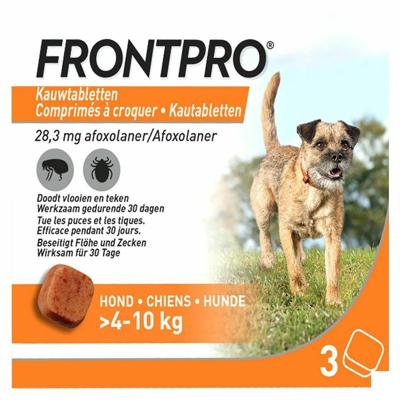 Frontpro kauwtabletten vlooienmiddel voor de hond M (4 tot 10 kg) 2 x 3 tabletten