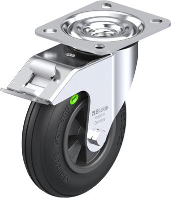 Blickle L-VWPP 125G-FI Zwenkwiel met rem Wieldiameter: 125 mm Draagvermogen (max.): 50 kg 1 stuk(s)