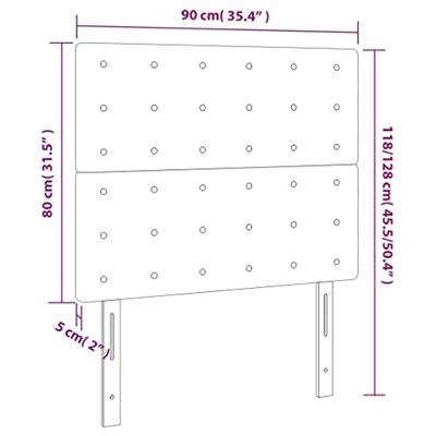 Hoofdborden 2 st 90x5x78/88 cm kunstleer zwart