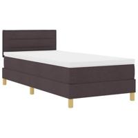 Boxspring bed met matras Donkerbruin 100 x 200 cm Stof - thumbnail