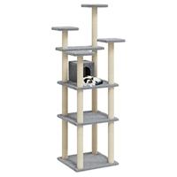 vidaXL Kattenmeubel met sisal krabpalen 171 cm lichtgrijs, krabpaal, katten krabpaal, kattenbomen, krab paal, kattenmeubel, kattenkrabpalen, krabpalen - thumbnail