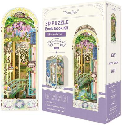 Tone-Cheer Giverny Garden Book Nook met Verlichting Bouwpakket Modelbouw