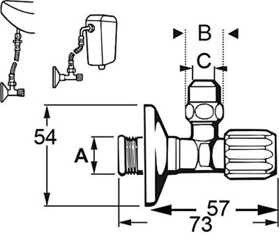 Cornat Hoekstopkraan 3/8 Ch - T317000 Cornat Hoekstopkraan 3/8 Ch - T317000