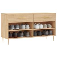 VidaXL Schoenenbank 102x35x55 cm bewerkt hout sonoma eikenkleurig - thumbnail