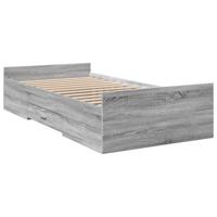 Bedframe met lades bewerkt hout grijs sonoma eiken 75x190 cm - thumbnail
