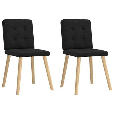 Eetkamerstoelen 2 st stof zwart