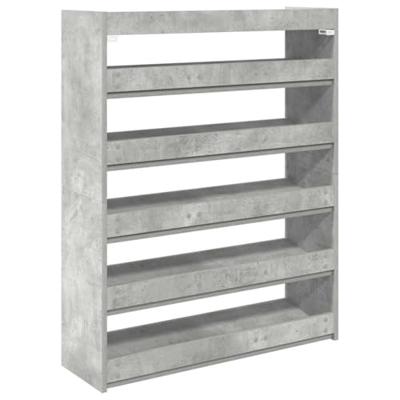 VidaXL Schoenenkast 80x25x100 cm bewerkt hout betongrijs VidaXL Schoenenkast 80x25x100 cm bewerkt hout betongrijs