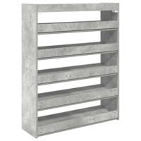VidaXL Schoenenkast 80x25x100 cm bewerkt hout betongrijs - thumbnail