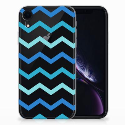 Apple iPhone Xr | TPU bumper | Zigzag Blauw Apple iPhone Xr | TPU bumper | Zigzag Blauw