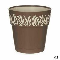 Zelfwaterende bloempot Stefanplast Gaia Bruin Plastic 15 x 15 x 15 cm (12 Stuks) - thumbnail