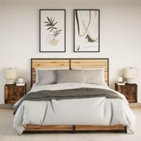 Nachtkastjes met LED's 2 st wandgemonteerd gerookt eikenkleurig - thumbnail