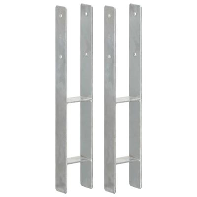 vidaXL Grondankers 2 st 9x6x60 cm gegalvaniseerd staal zilverkleurig vidaXL Grondankers 2 st 9x6x60 cm gegalvaniseerd staal zilverkleurig