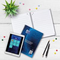 Collegeblok Oxford A4+ muziek 4-gaats 100 pagina's 80gr blauw | 10 stuks - thumbnail